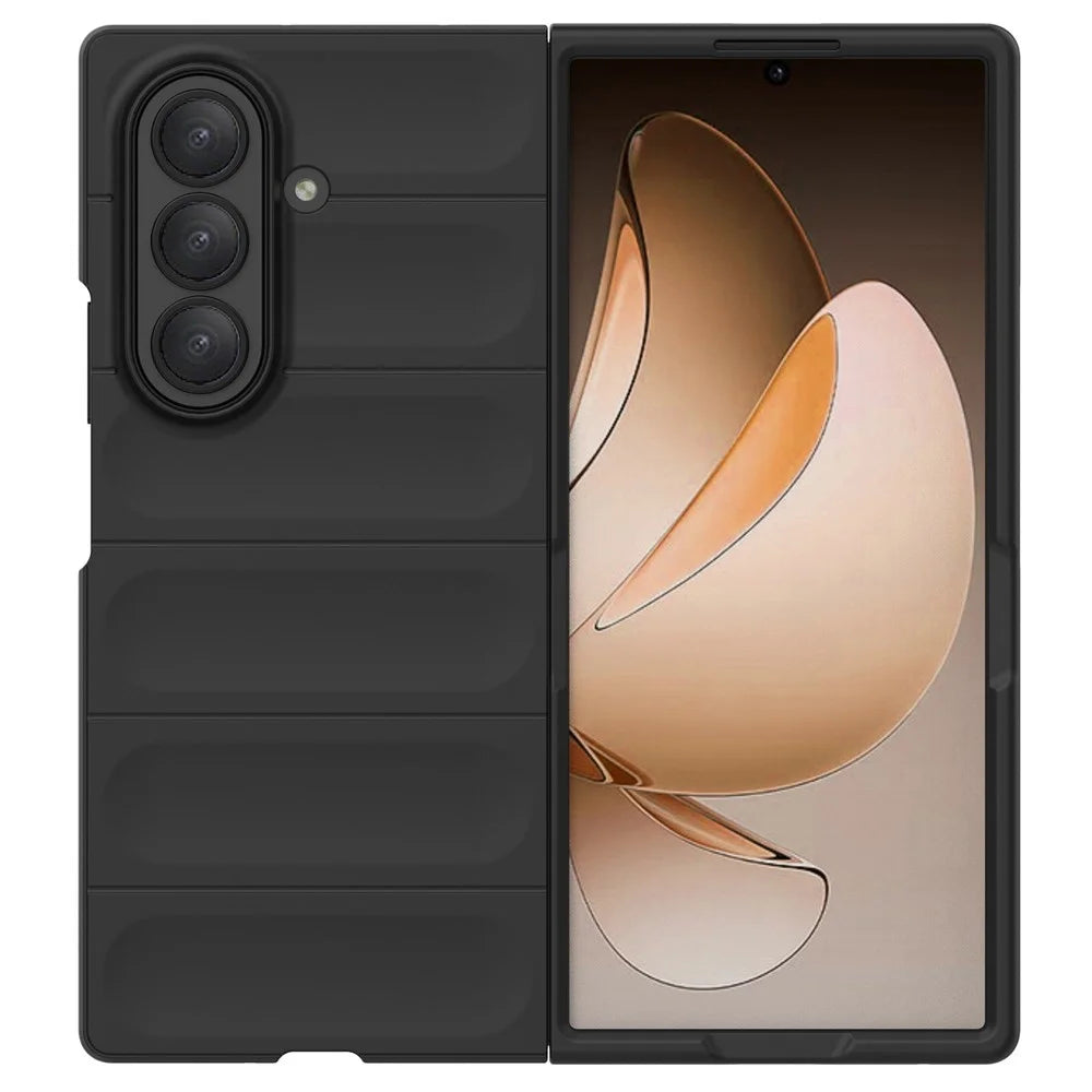 AMORUS For Samsung Galaxy Z Fold7 5G Case Shockproof Hard PC Rugged Phone Back Cover - Black - 4