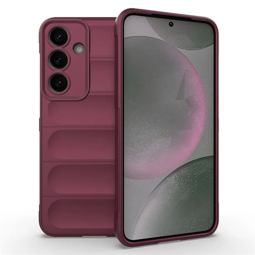 AMORUS For Samsung Galaxy S25+ Case Shockproof Soft TPU Rugged Phone Back Cover - Wine Red - 1