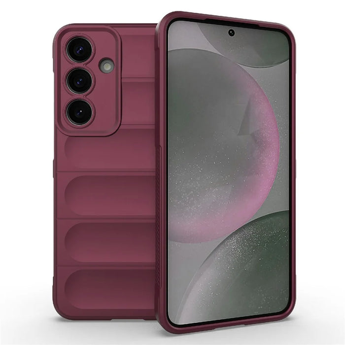 AMORUS For Samsung Galaxy S25+ Case Shockproof Soft TPU Rugged Phone Back Cover - Wine Red - 1