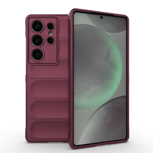 AMORUS For Samsung Galaxy S25 Ultra Case Shockproof Soft TPU Rugged Phone Back Cover - Wine Red - 1