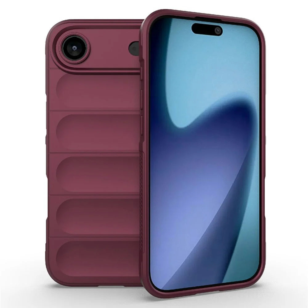 AMORUS For iPhone Air Case Shockproof Soft TPU Rugged Phone Back Cover - Wine Red - 1