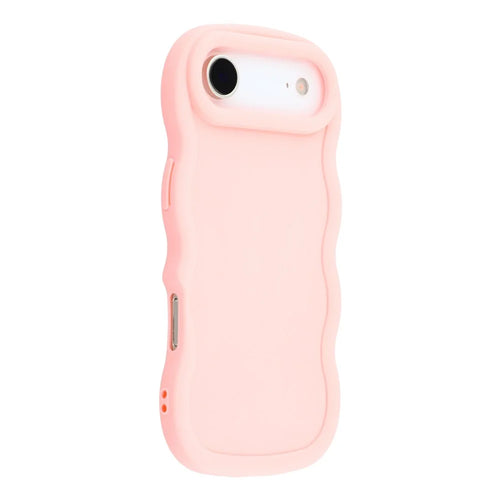 For iPhone Air Case TPU Protective Phone Cover Unique Curly Wave Frame - Pink - 1
