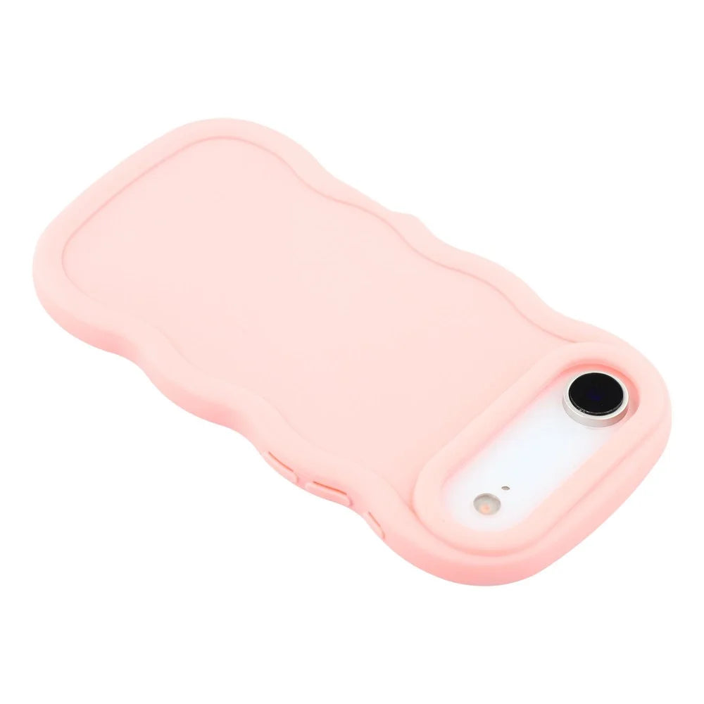 For iPhone Air Case TPU Protective Phone Cover Unique Curly Wave Frame - Pink - 5