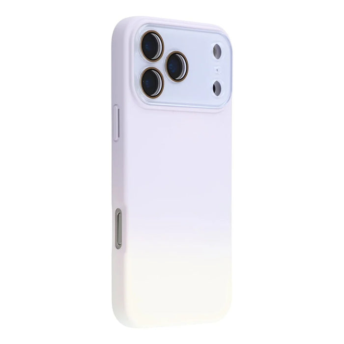 For iPhone 17 Pro Max Case Dual-Color Gradient TPU + Fiber Lining Phone Cover with Lens Protector - Purple Gradient - 1
