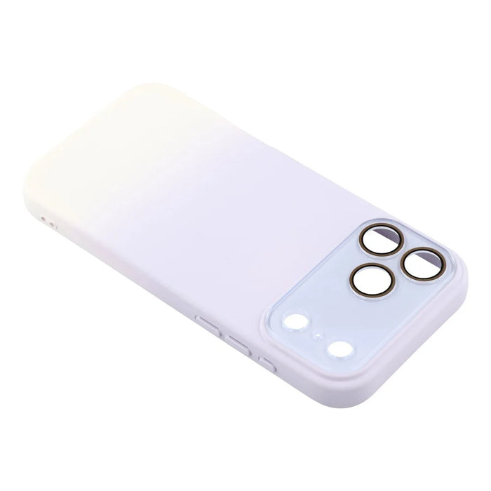 For iPhone 17 Pro Max Case Dual-Color Gradient TPU + Fiber Lining Phone Cover with Lens Protector - Purple Gradient - 6