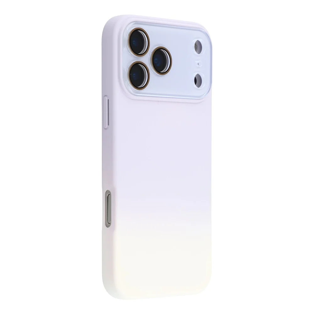 For iPhone 17 Pro Case Dual-Color Gradient TPU + Fiber Lining Phone Cover with Lens Protector - Purple Gradient - 1