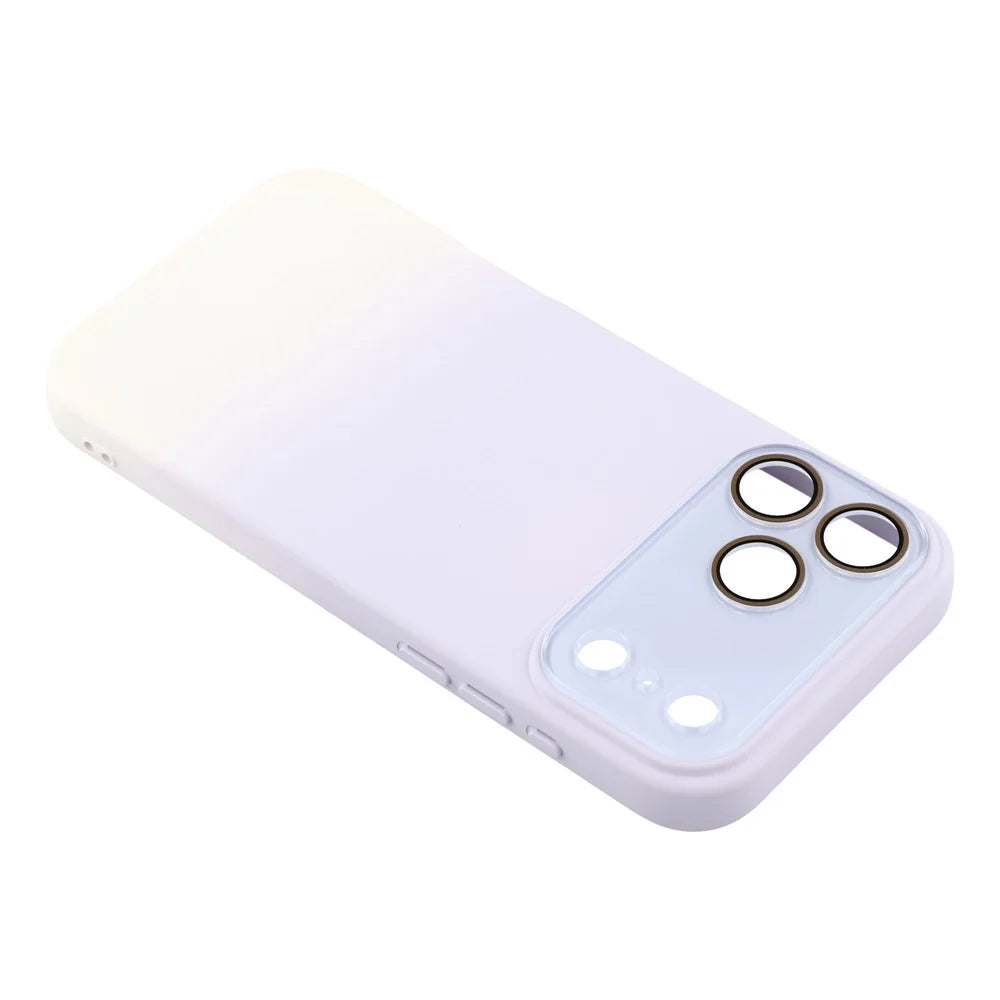 For iPhone 17 Pro Case Dual-Color Gradient TPU + Fiber Lining Phone Cover with Lens Protector - Purple Gradient - 6