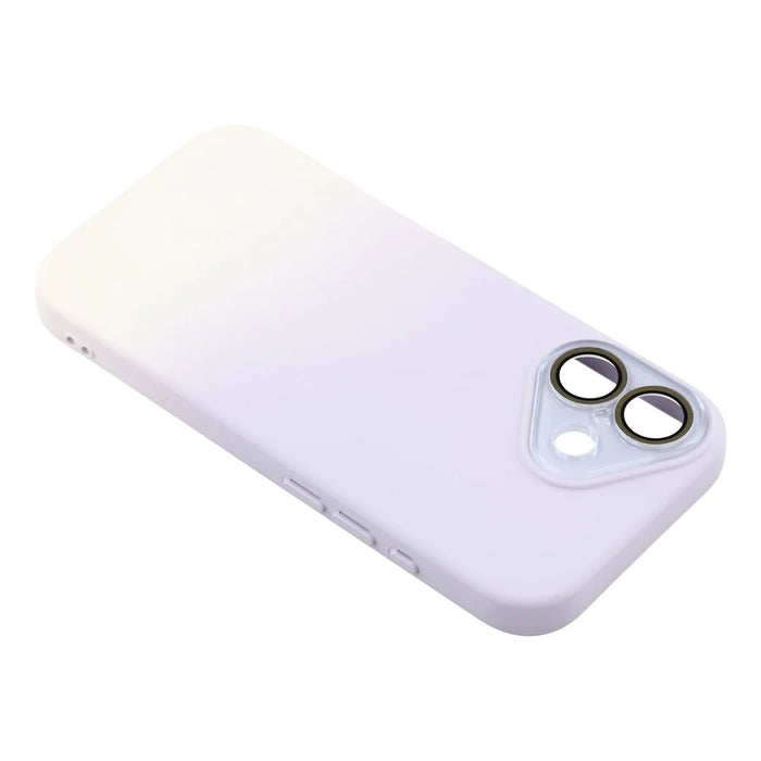 For iPhone 17 Case Dual-Color Gradient TPU + Fiber Lining Phone Cover with Lens Protector - Purple Gradient - 6