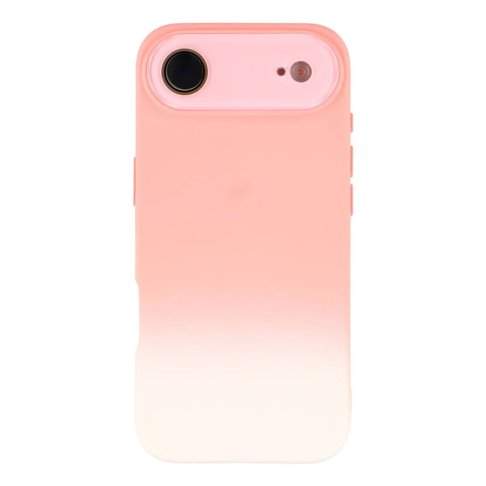 For iPhone Air Case Dual-Color Gradient TPU + Fiber Lining Phone Cover with Lens Protector - Orange Gradient - 3