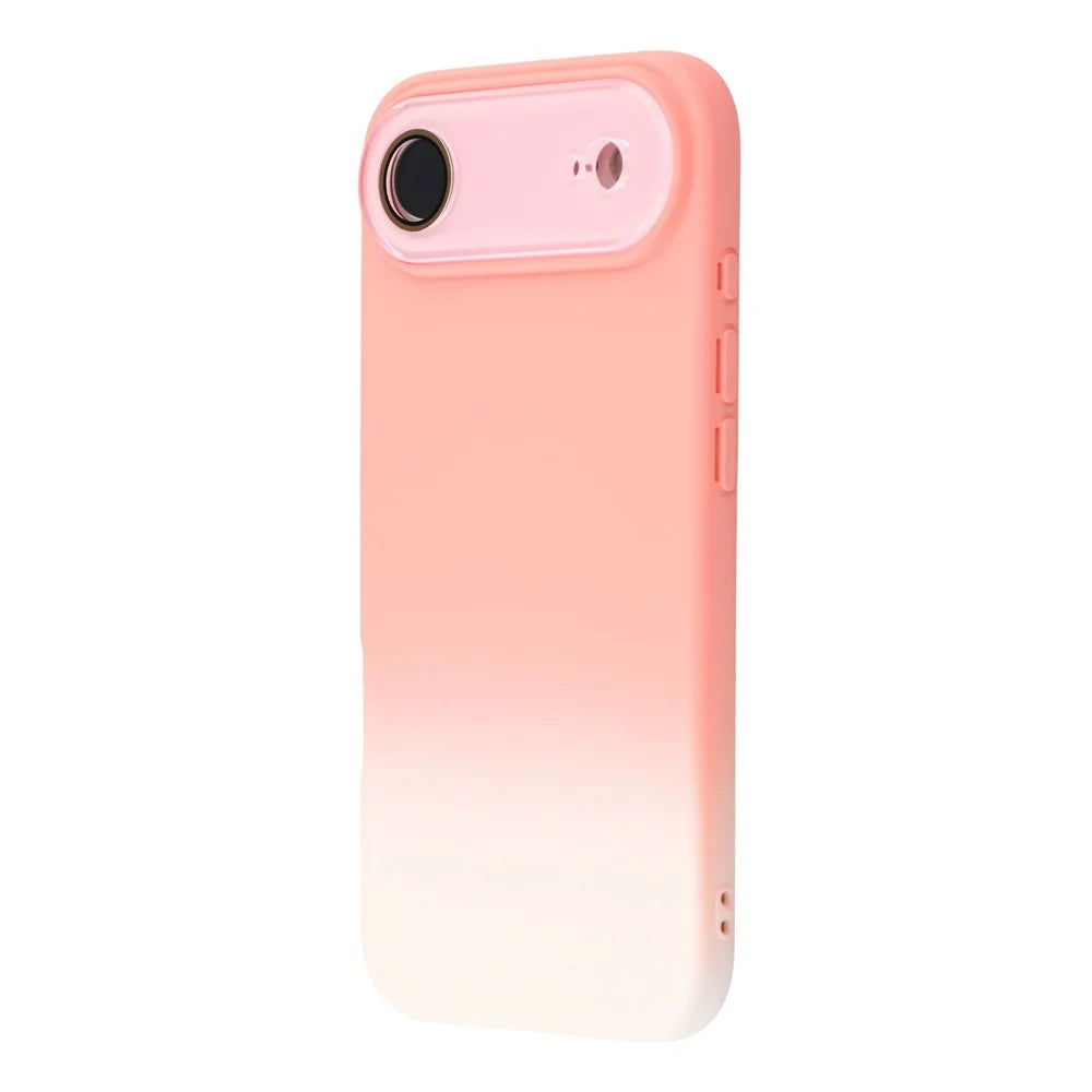 For iPhone Air Case Dual-Color Gradient TPU + Fiber Lining Phone Cover with Lens Protector - Orange Gradient - 4