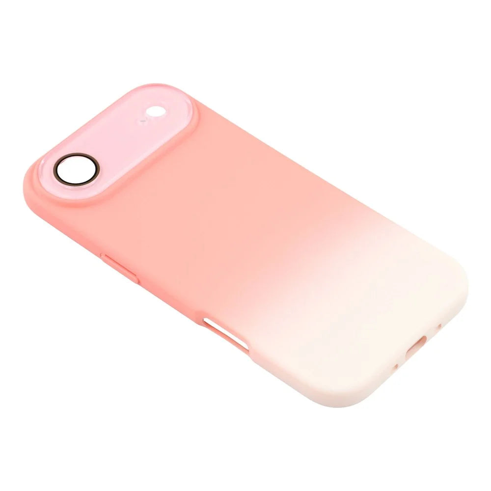 For iPhone Air Case Dual-Color Gradient TPU + Fiber Lining Phone Cover with Lens Protector - Orange Gradient - 5