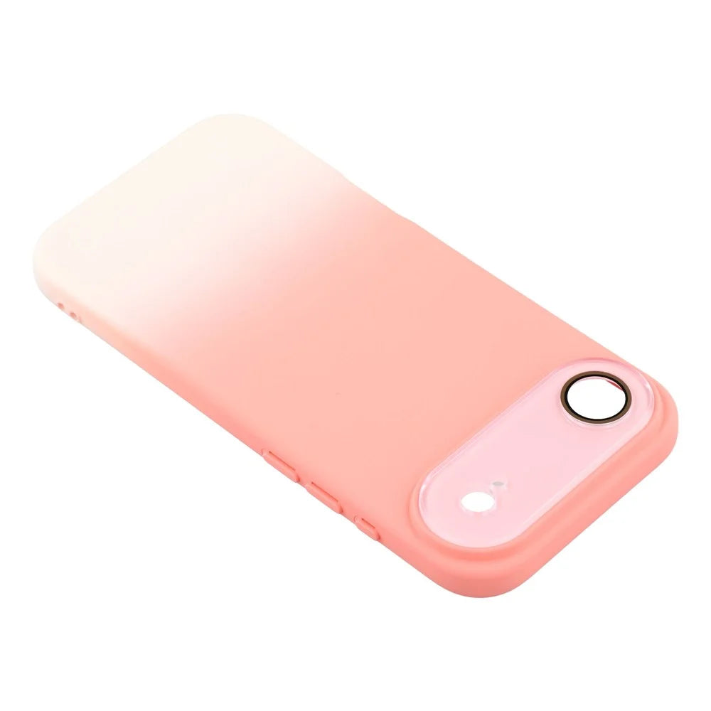 For iPhone Air Case Dual-Color Gradient TPU + Fiber Lining Phone Cover with Lens Protector - Orange Gradient - 6