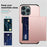 AMORUS For iPhone 12 Pro  /  12 Case with Sliding Card Holder PC TPU Phone Back Cover - Rose Gold - 2