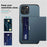 AMORUS For iPhone 15 Case with Sliding Card Holder PC TPU Phone Back Cover - Navy Blue - 2