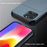 AMORUS For iPhone 15 Case with Sliding Card Holder PC TPU Phone Back Cover - Navy Blue - 6