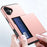 AMORUS For iPhone 16 Case with Sliding Card Holder PC TPU Phone Back Cover - Rose Gold - 3