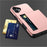 AMORUS For iPhone 16 Case with Sliding Card Holder PC TPU Phone Back Cover - Rose Gold - 5