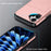 AMORUS For iPhone 16 Case with Sliding Card Holder PC TPU Phone Back Cover - Rose Gold - 6