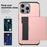AMORUS For iPhone 16 Pro Max Case with Sliding Card Holder PC TPU Phone Back Cover - Rose Gold - 2