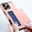 AMORUS For iPhone 16 Pro Max Case with Sliding Card Holder PC TPU Phone Back Cover - Rose Gold - 3