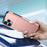 AMORUS For iPhone 16 Pro Max Case with Sliding Card Holder PC TPU Phone Back Cover - Rose Gold - 5