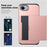 AMORUS For iPhone 17e / 16e Case with Sliding Card Holder PC TPU Phone Back Cover - Rose Gold - 2