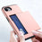 AMORUS For iPhone 17e / 16e Case with Sliding Card Holder PC TPU Phone Back Cover - Rose Gold - 3