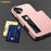 AMORUS For iPhone 17 Case with Sliding Card Holder PC TPU Phone Back Cover - Rose Gold - 4