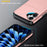 AMORUS For iPhone 17 Case with Sliding Card Holder PC TPU Phone Back Cover - Rose Gold - 5