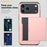 AMORUS For iPhone 18 Pro Max / 17 Pro Max Case with Sliding Card Holder PC TPU Phone Back Cover - Rose Gold - 2