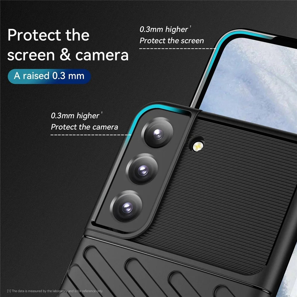 Thunder Series Twill Texture Phone Case for Samsung Galaxy S23 Shockproof Case Anti-Fingerprint Scratch Resistant Thickened TPU Cover - Black - 4