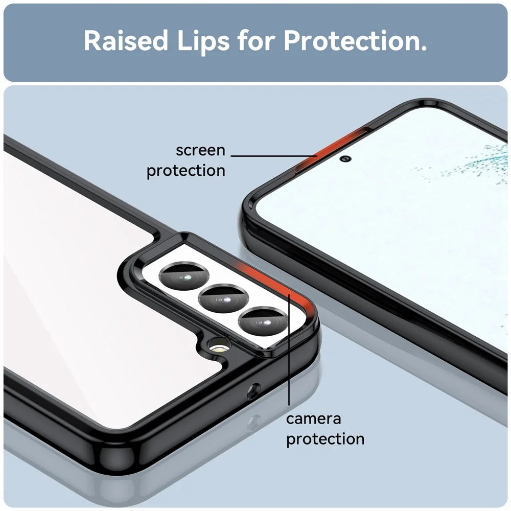 For Samsung Galaxy S23+ TPU + Acrylic Hybrid Phone Case Shockproof Protective Back Cover - Black - 6
