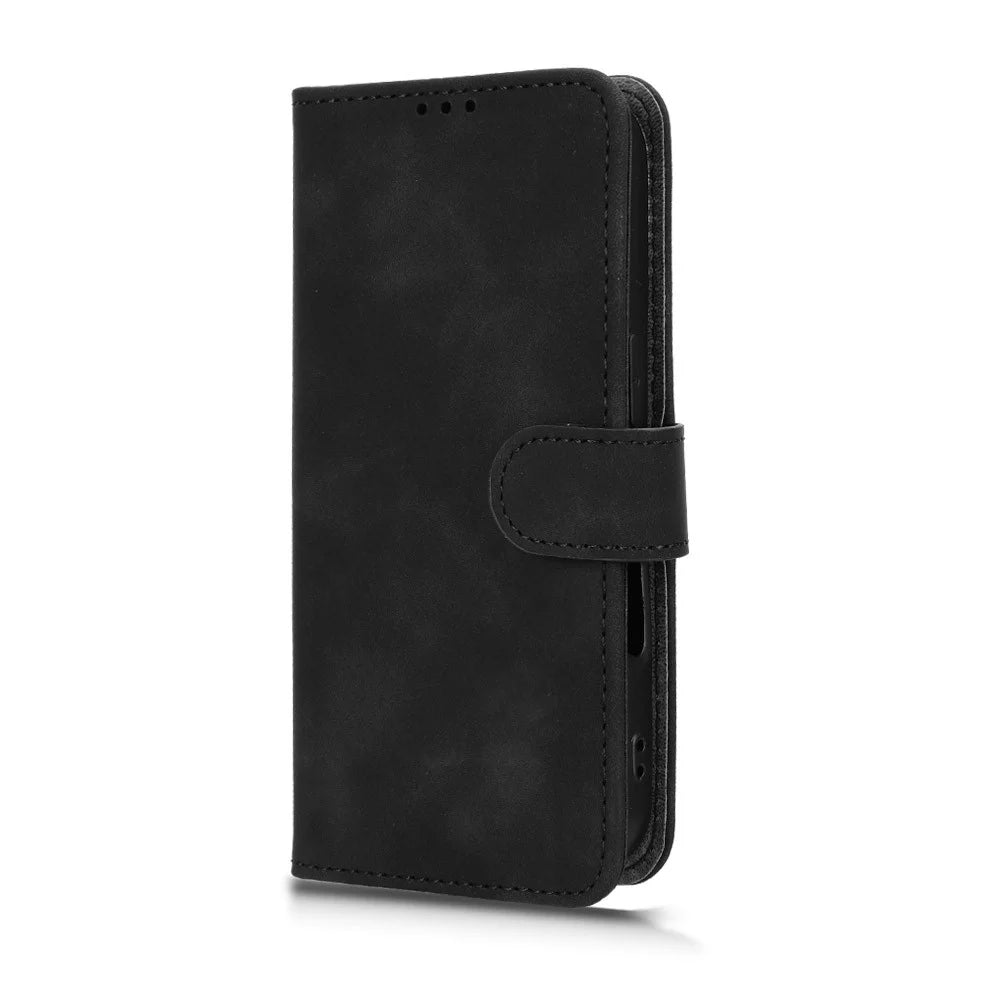 For iPhone 18 Pro / 17 Pro Leather Case Skin Feel Anti Drop Wallet Flip Phone Cover - Black - 6