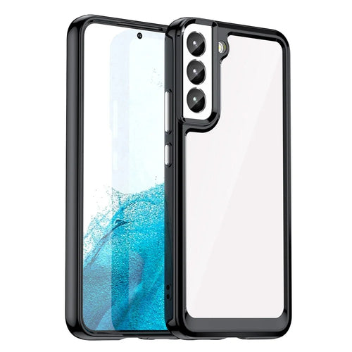 For Samsung Galaxy S23 TPU Bumper Acrylic Back Phone Case Drop-proof Protective Cover - Black - 1