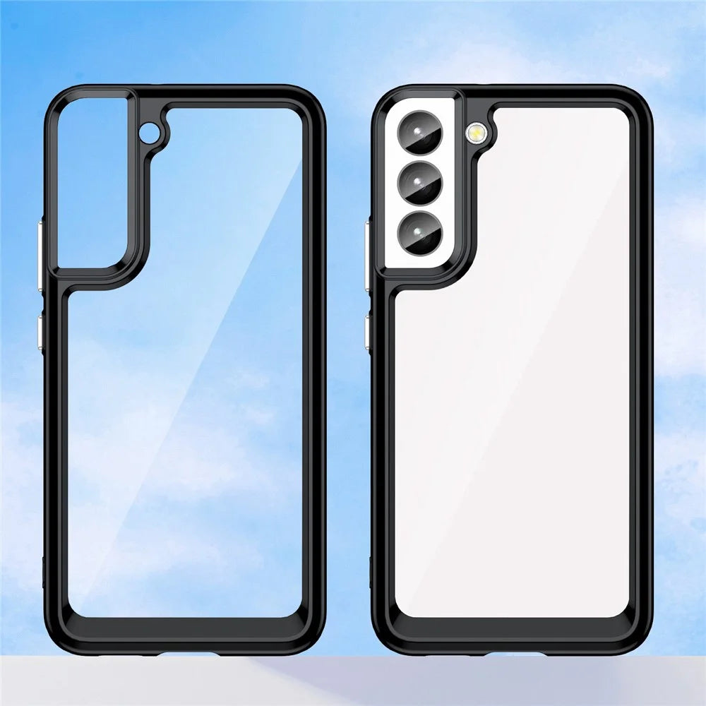 For Samsung Galaxy S23 TPU Bumper Acrylic Back Phone Case Drop-proof Protective Cover - Black - 2