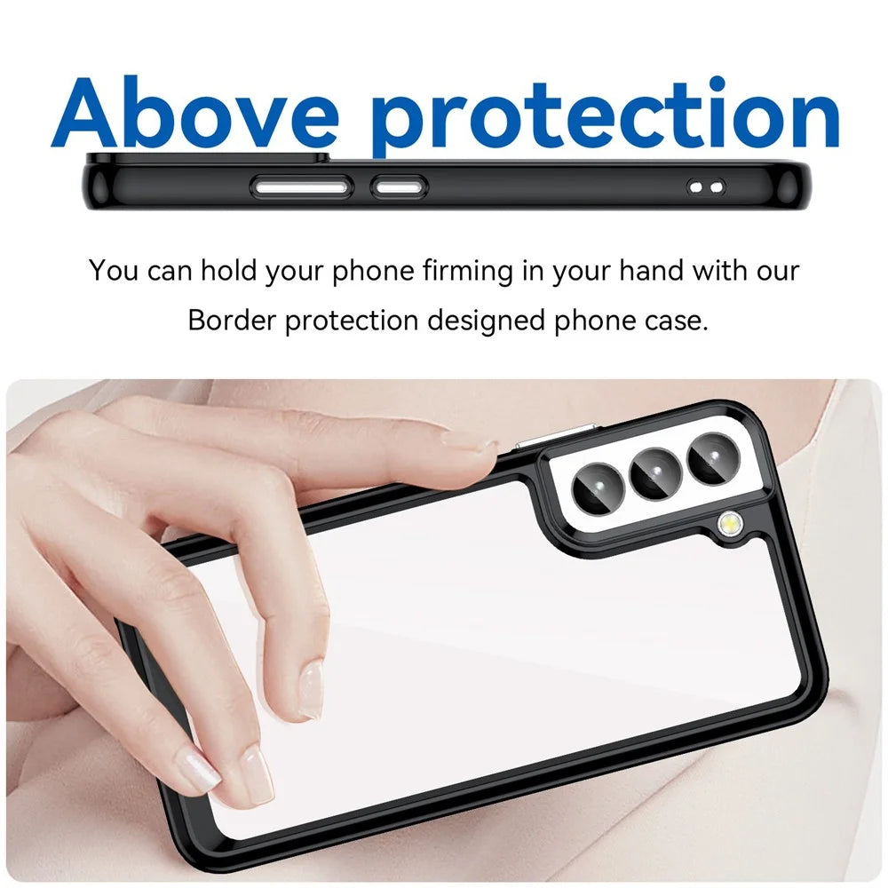 For Samsung Galaxy S23 TPU Bumper Acrylic Back Phone Case Drop-proof Protective Cover - Black - 4