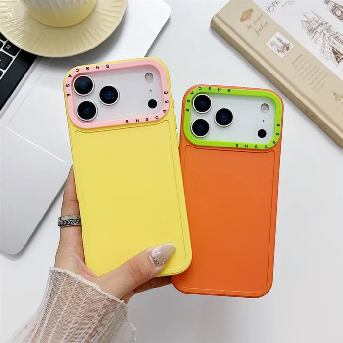 For iPhone 18 Pro / 17 Pro TPU Case Contrast Color Lens Frame Shockproof Phone Back Cover - Pink - 4