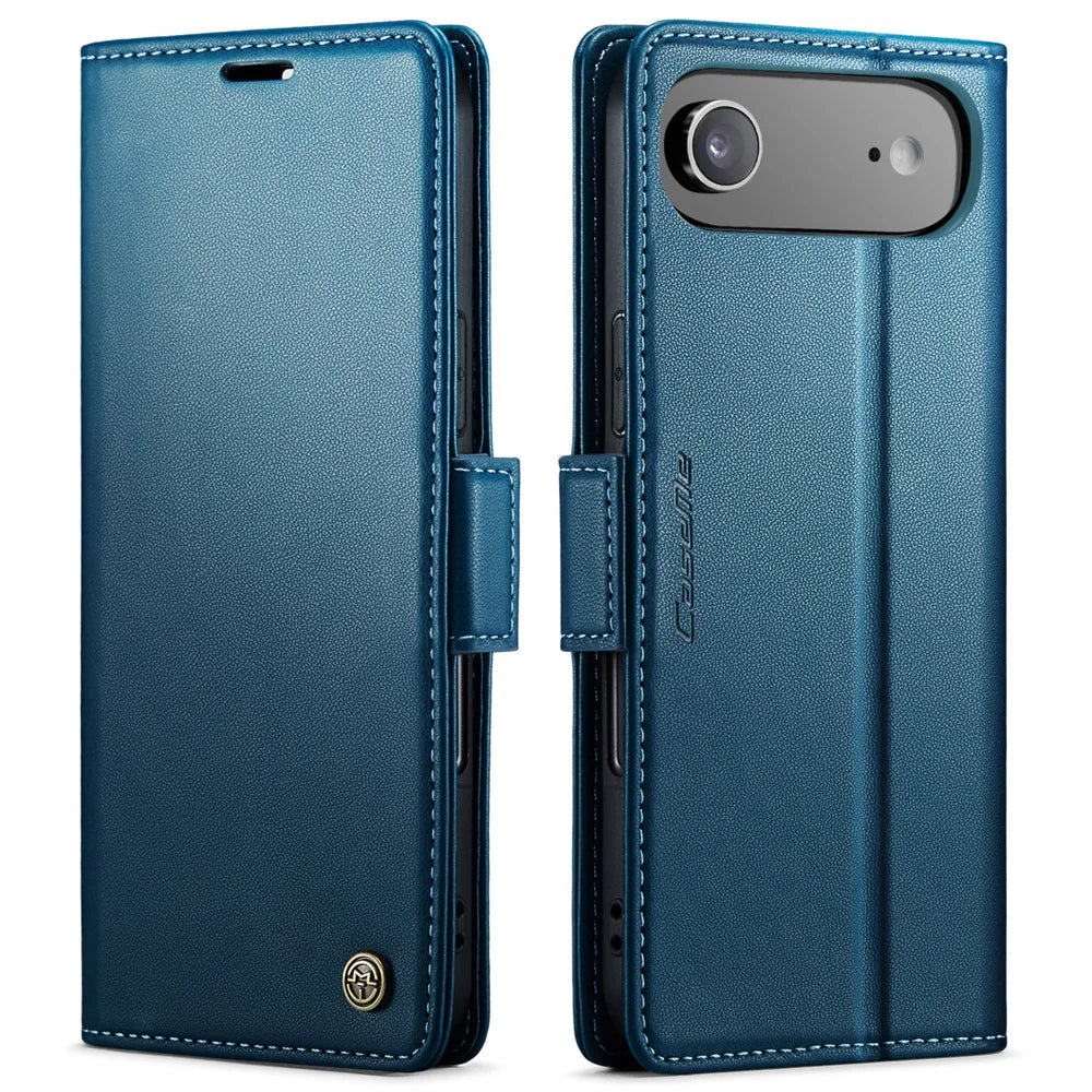 CASEME For iPhone Air Case  023 Series RFID Blocking Glossy Stand Phone Cover - Blue - 1