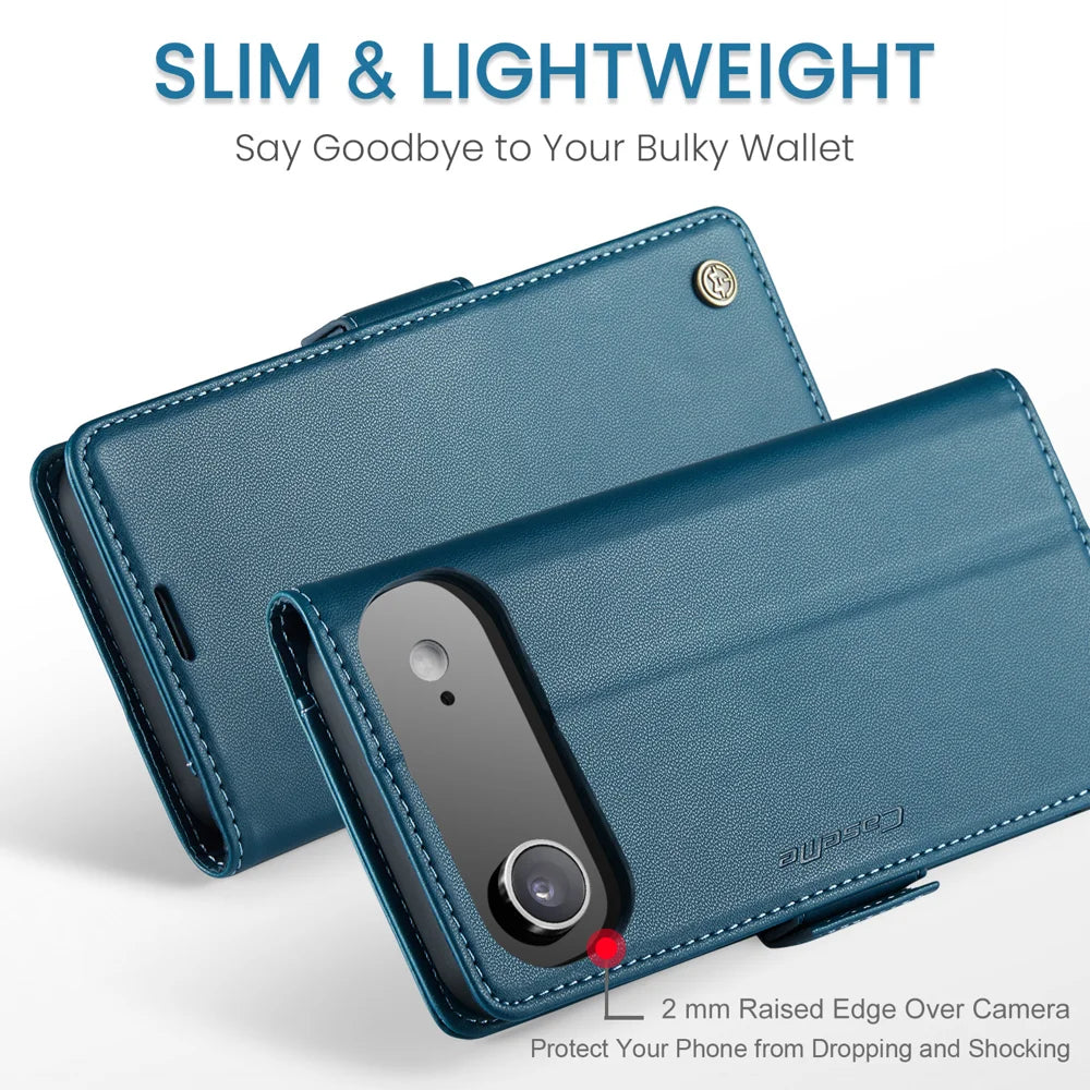 CASEME For iPhone Air Case  023 Series RFID Blocking Glossy Stand Phone Cover - Blue - 5