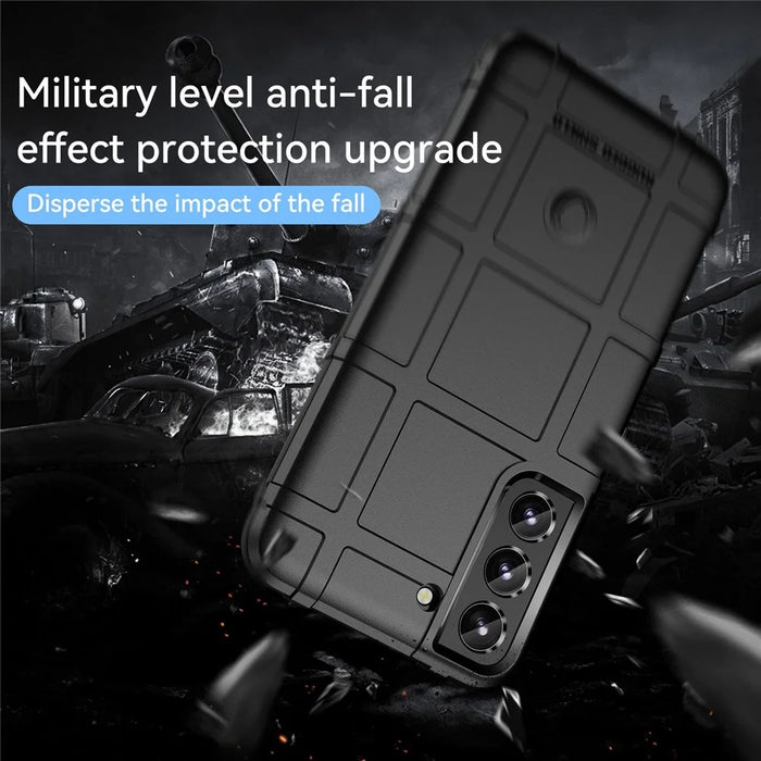 For Samsung Galaxy S23+ Cell Phone Case Rugged Square Grid Texture Drop-proof TPU Back Cover - Black - 7