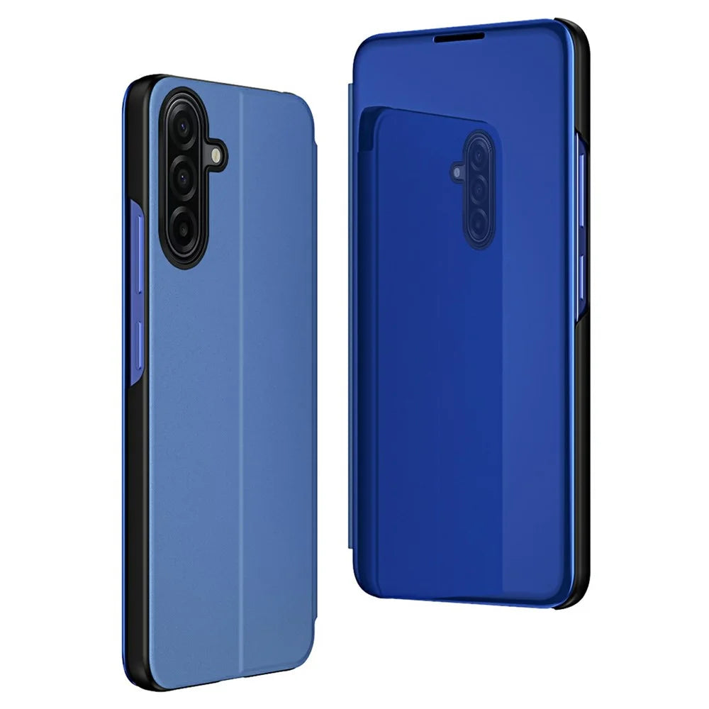 For Samsung Galaxy A17 5G / A17 4G Flip Leather Cover with Stand Full Body Protective Phone Case - Blue - 1