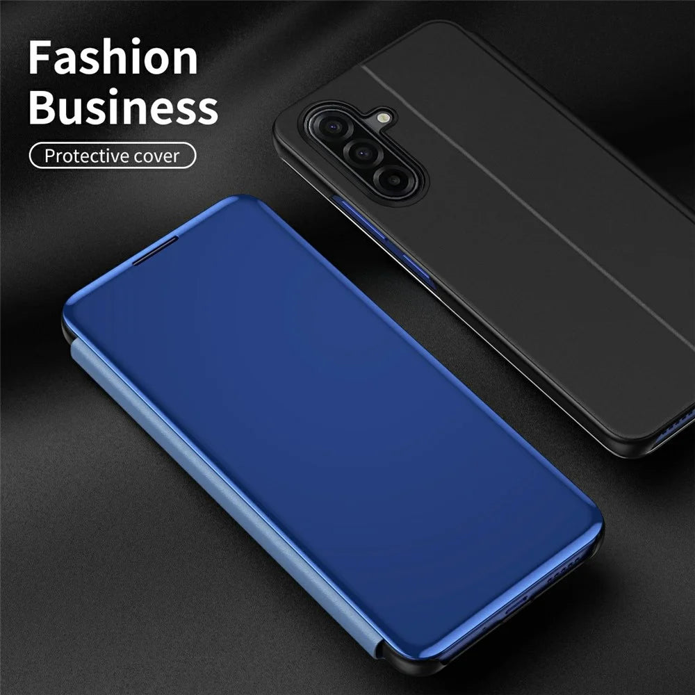 For Samsung Galaxy A17 5G / A17 4G Flip Leather Cover with Stand Full Body Protective Phone Case - Blue - 4