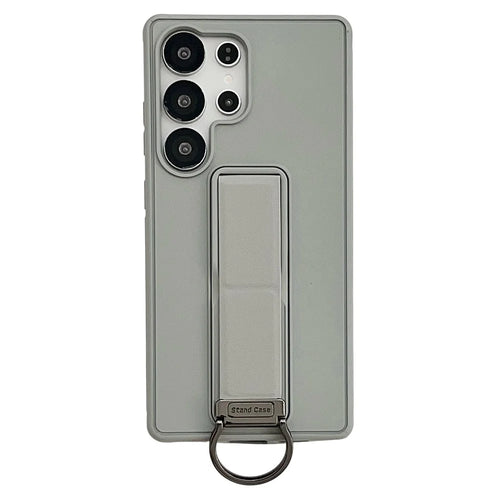 For Samsung Galaxy S25 Ultra Case with Kickstand / D-Ring Holder TPU PC Phone Back Cover - Grey - 1