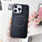 For iPhone 16 Pro Max Magnetic Case TPU + PC + PU Phone Cover with Metal Lens Frame - Black - 2