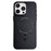 For iPhone 16 Pro Magnetic Case TPU + PC + PU Phone Cover with Metal Lens Frame - Black - 1