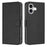 For iPhone 17 Leather Case Solid Color Phone Cover with Wallet - Black - 1