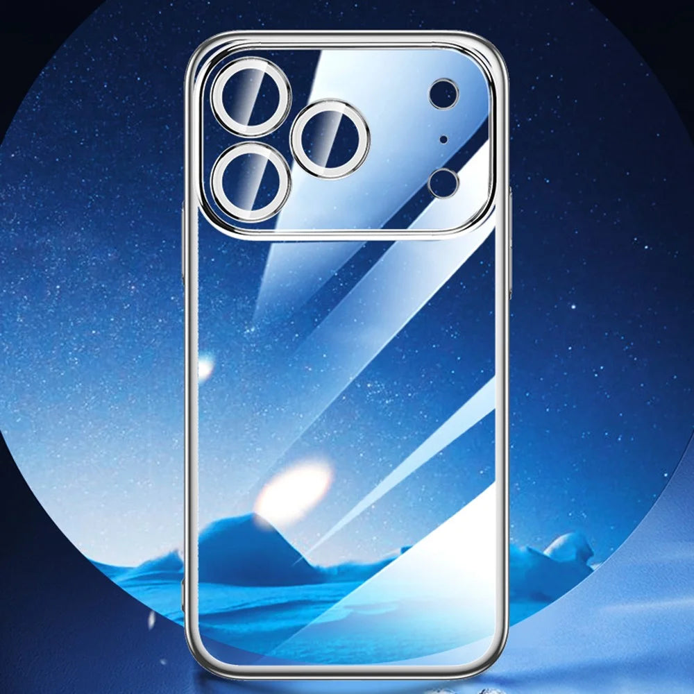 SULADA JINGJIA Series For iPhone 17 Pro Case Electroplating Hard PC Clear Phone Case with Lens Film - Silver - 4