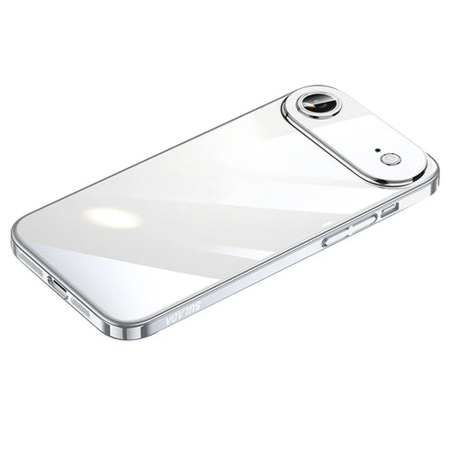 SULADA JINGJIA Series For iPhone Air Case Electroplating Hard PC Clear Phone Case with Lens Film - Silver - 1