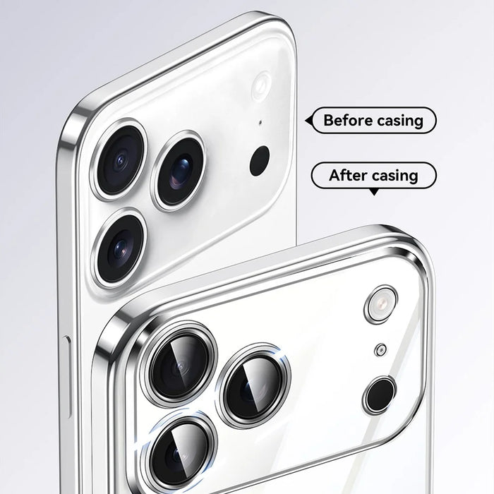 SULADA For iPhone 17 Pro Max Case Electroplating Ultra Clear Soft TPU Phone Cover with PU Wrist Strap - Silver - 4