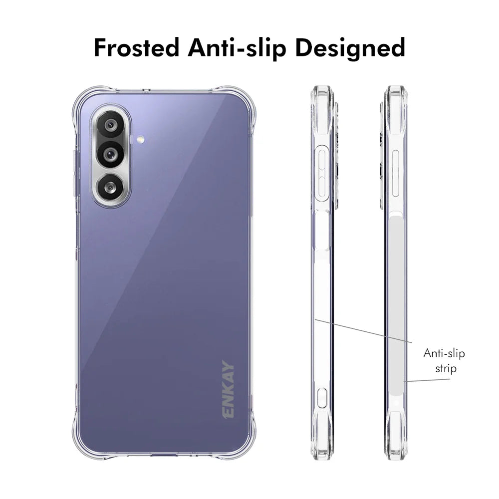 ENKAY HAT PRINCE For Samsung Galaxy M36 5G Clear Phone Case   Shockproof Anti-slip TPU Cover - Transparent - 4